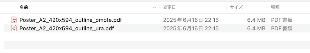フォルダの中身