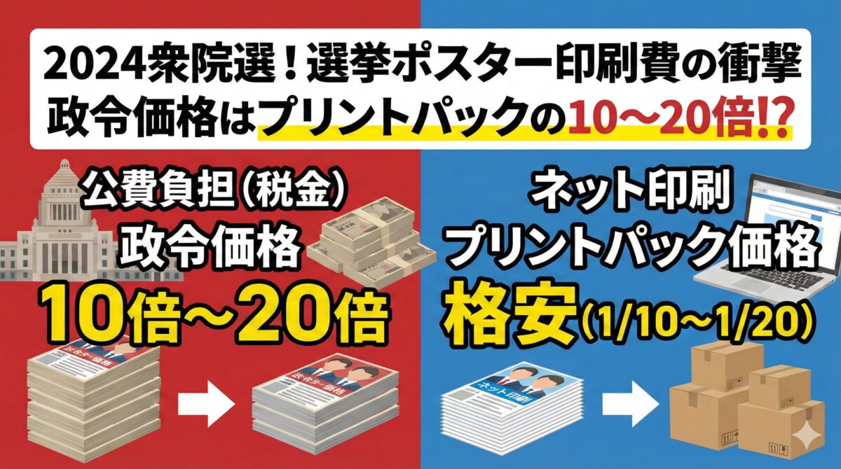 2024衆院選！政令価格はプリントパックの10～20倍⁉