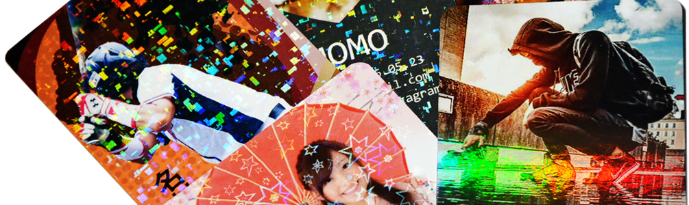 名刺21のホログラムPP加工